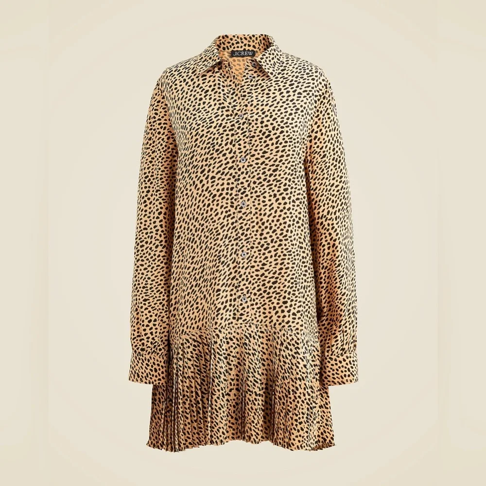 J Crew Amelia shirt-dress in cheetah print NWT - Picture 1 of 13